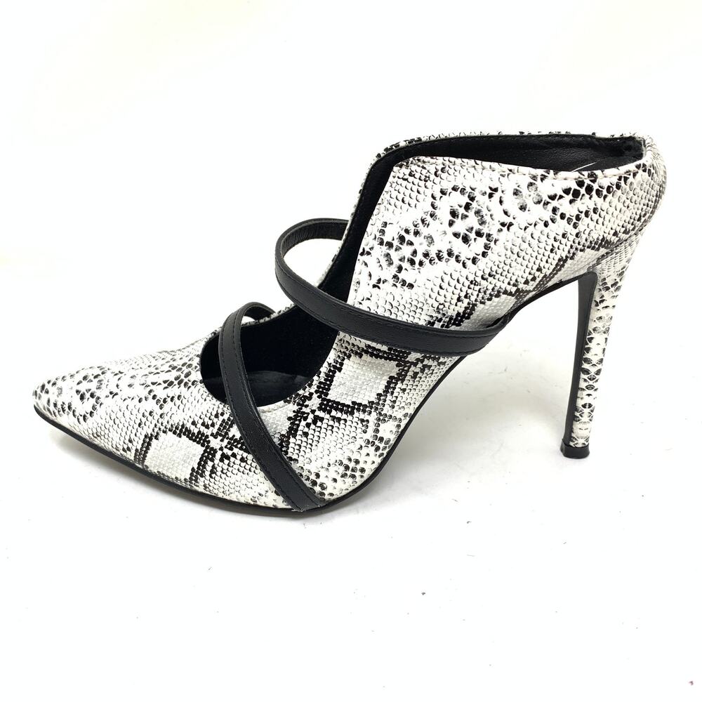 Lulus Women's Size 6.5 Farryn Snakeskin Print Pointed Toe High Heeled Shoes